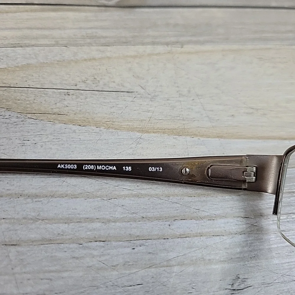 Anne Klein AK5003 Eyeglasses 208‎ Mocha 50-17-140 Flex Hinges Half Rim Frames